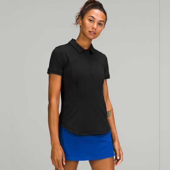 lululemon athletica Tops - Lululemon Quick-Drying Short Sleeve Polo Shirt in Black